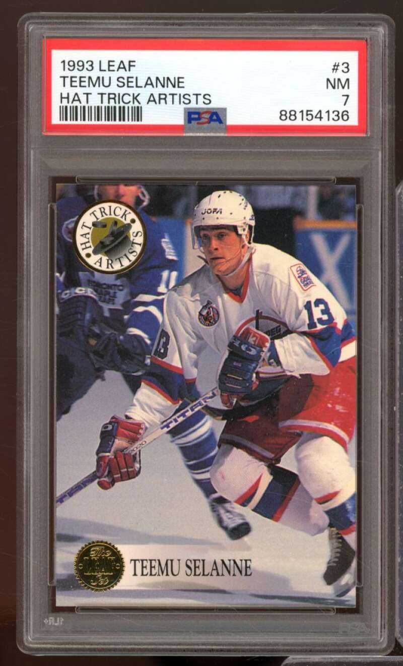 Teemu Selanne Card 1993-94 Leaf #3 PSA 7 Image 1