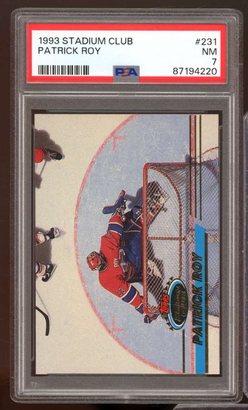 Patrick Roy Card 1993-94 Stadium Club #231 PSA 7 Image 1