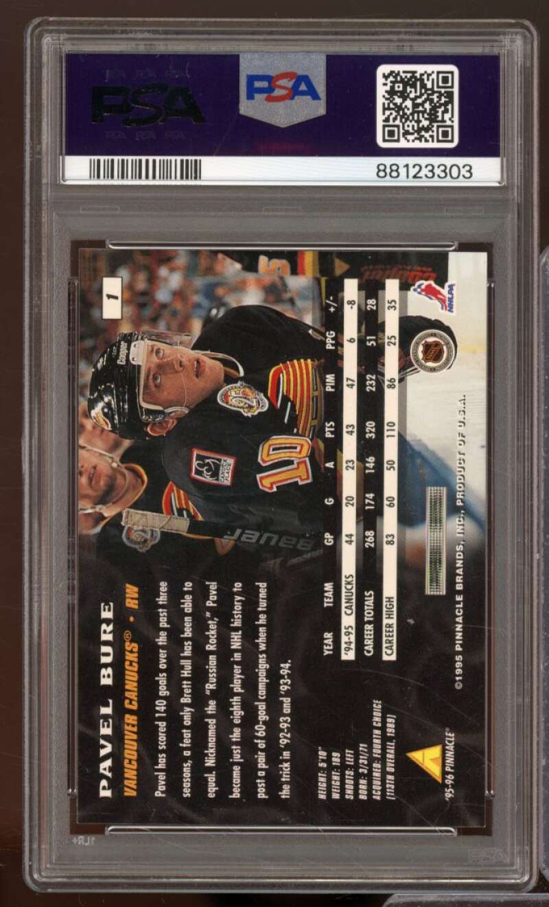 Pavel Bure Card 1995-96 Pinnacle #1 PSA 9 Image 2