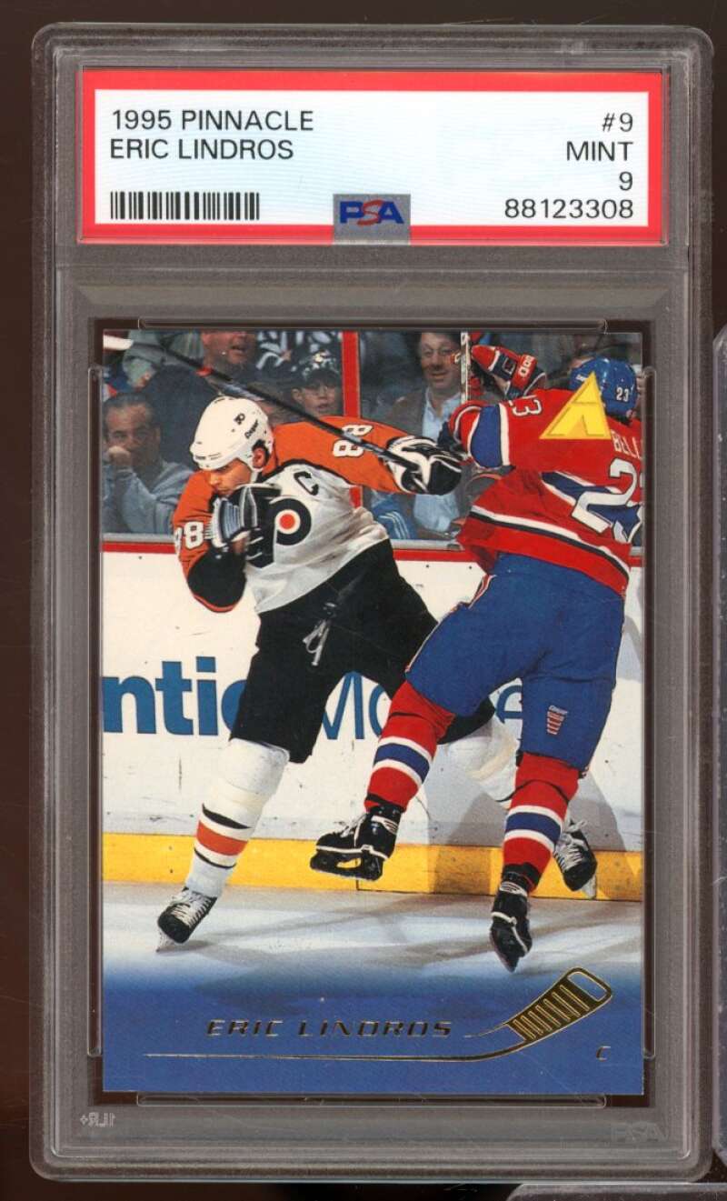 Eric Lindros Card 1995-96 Pinnacle #9 PSA 9 Image 1