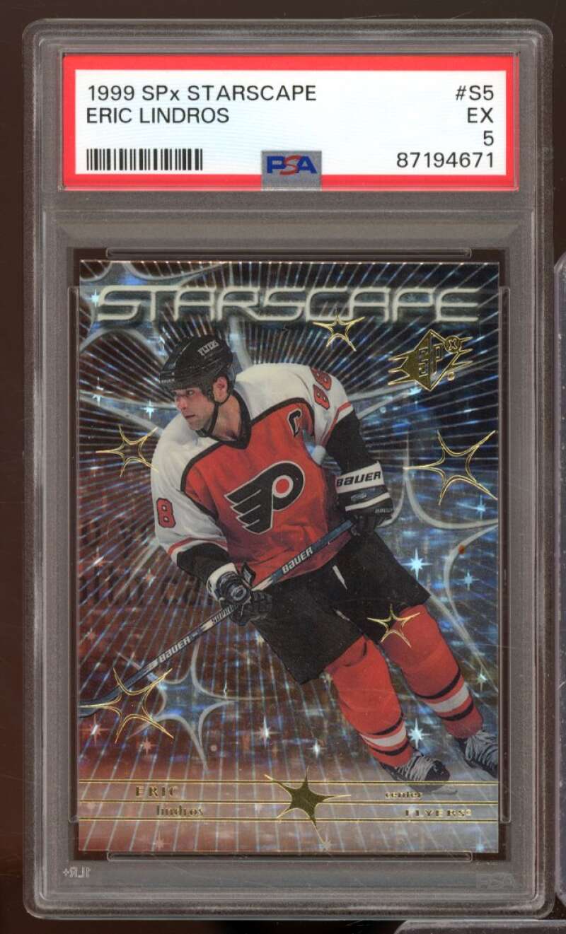 Eric Lindros Card 1999-00 SPx Starscape #S5 PSA 5 Image 1