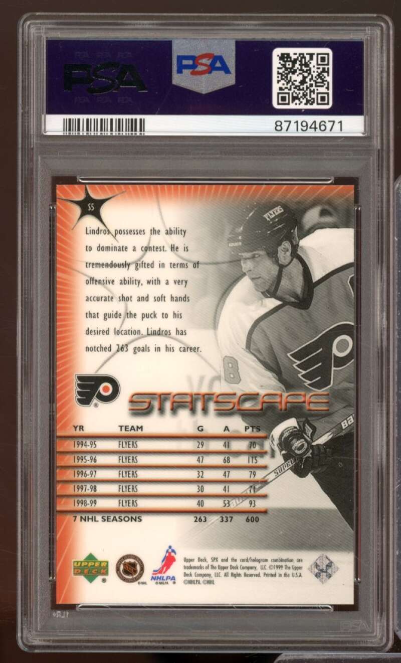 Eric Lindros Card 1999-00 SPx Starscape #S5 PSA 5 Image 2