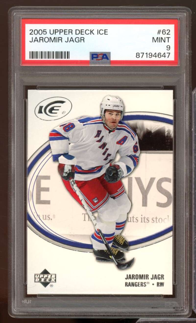 Jaromir Jagr Card 2005-06 Upper Deck Ice #62 PSA 9 Image 1