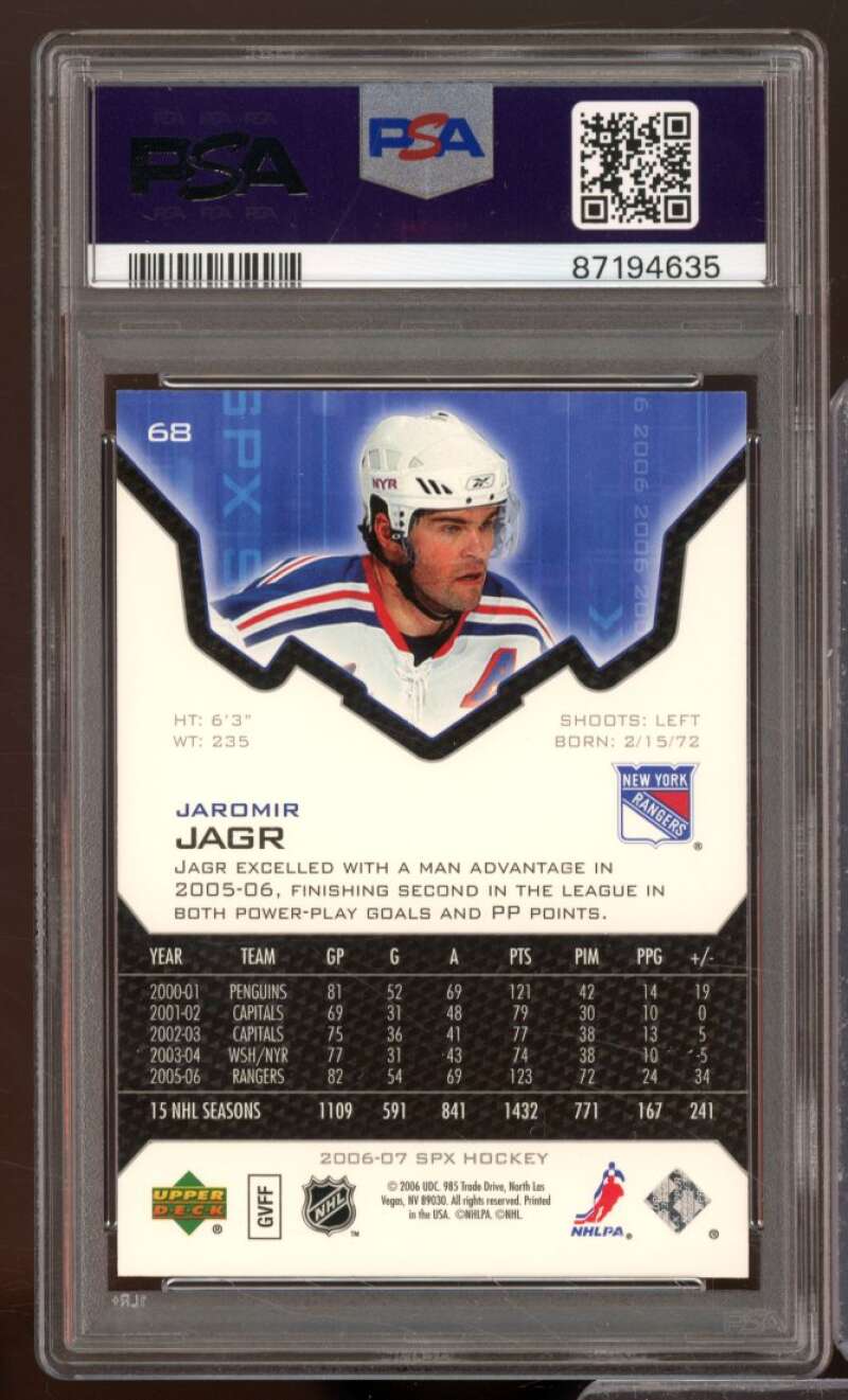 Jaromir Jagr Card 2006-07 SPx #68 PSA 8 Image 2