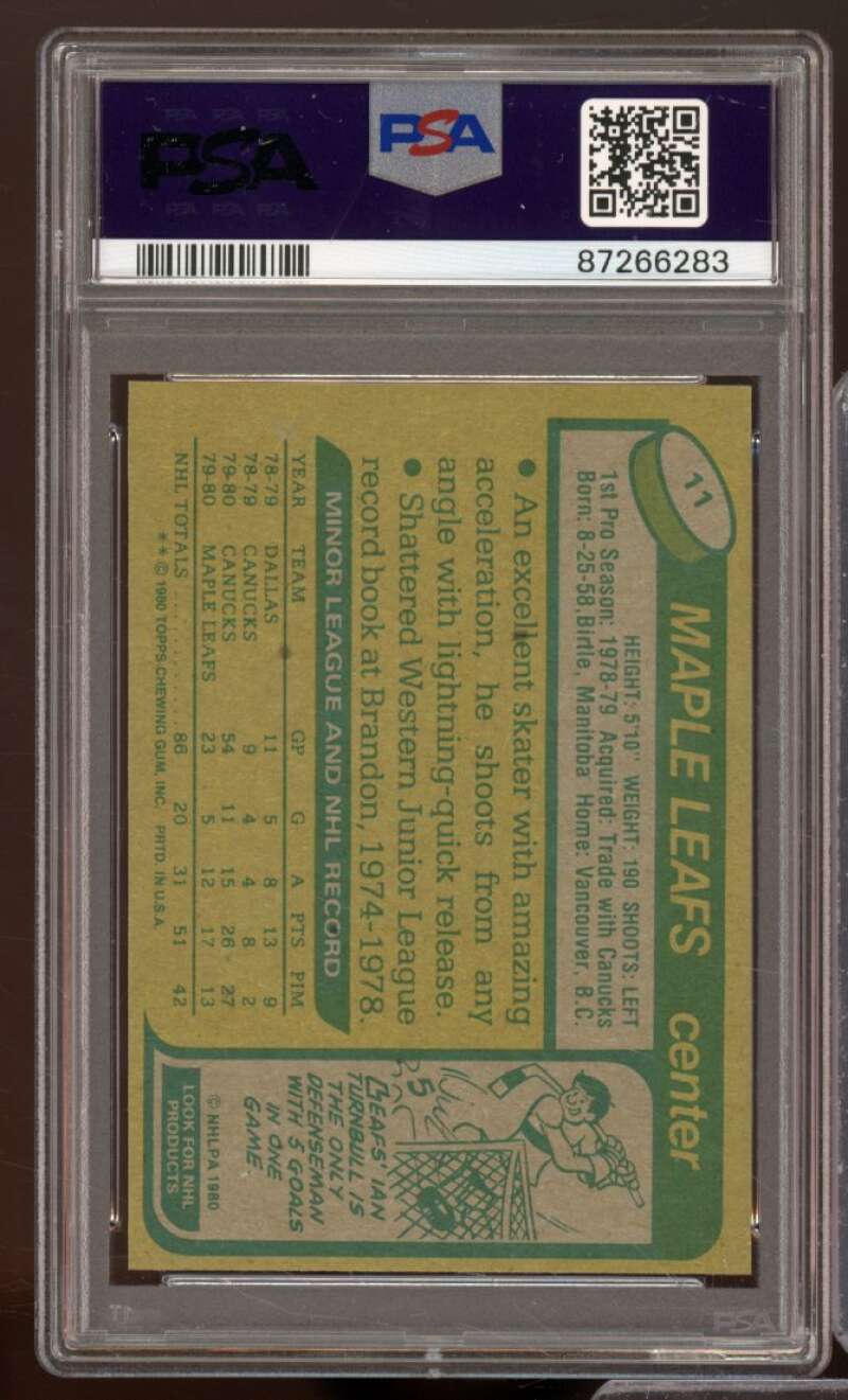 Bill Derlago Rookie Card 1980-81 Topps #11 PSA 8 Image 2