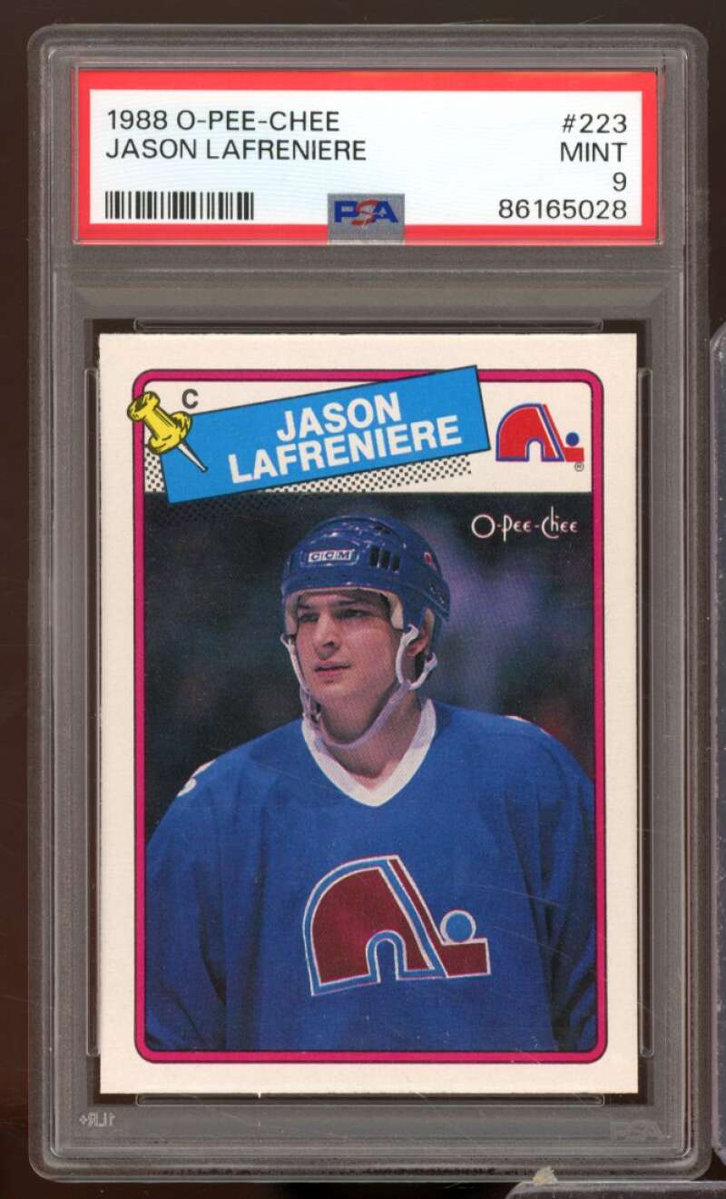 Jason Lafreniere Rookie Card 1988-89 O-Pee-Chee #223 PSA 9 Image 1