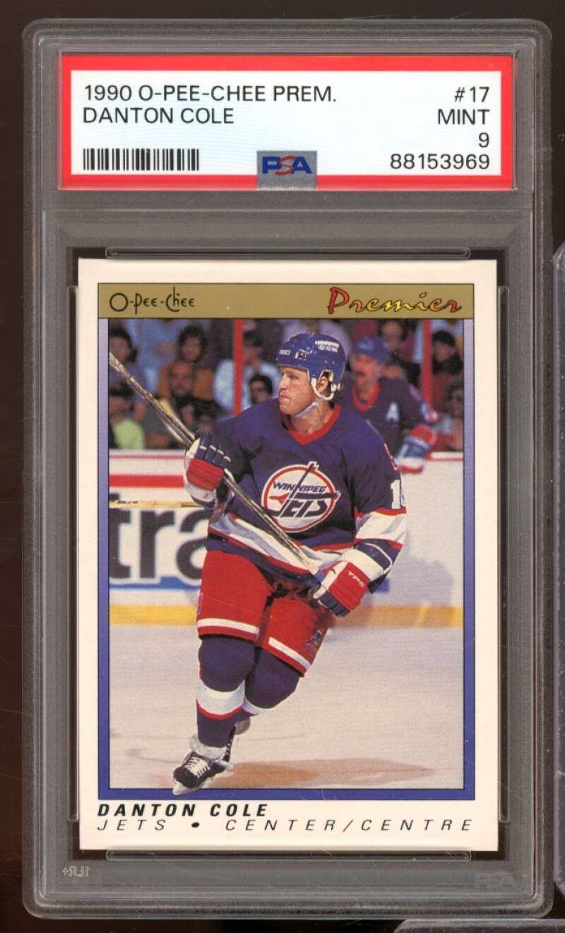 Danton Cole Rookie Card 1990-91 O-Pee-Chee Premier #17 PSA 9 Image 1