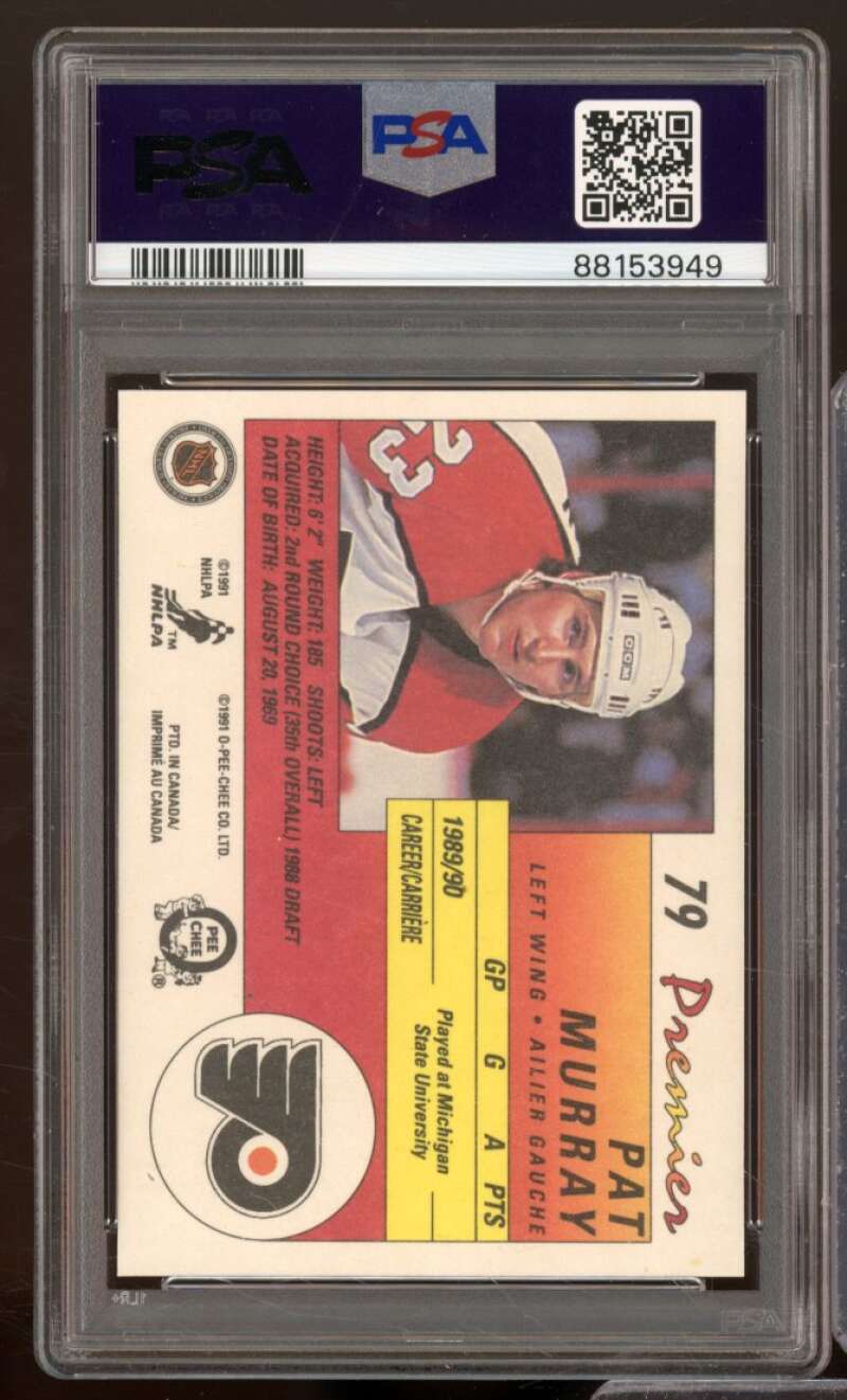 Pat Murray Rookie Card 1990-91 O-Pee-Chee Premier #79 PSA 9 Image 2