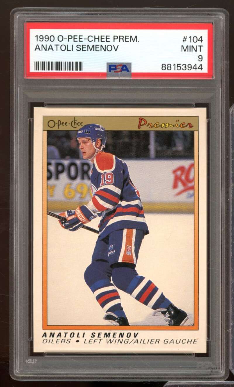 Anatoli Semenov Rookie Card 1990-91 O-Pee-Chee Premier #104 PSA 9 Image 1