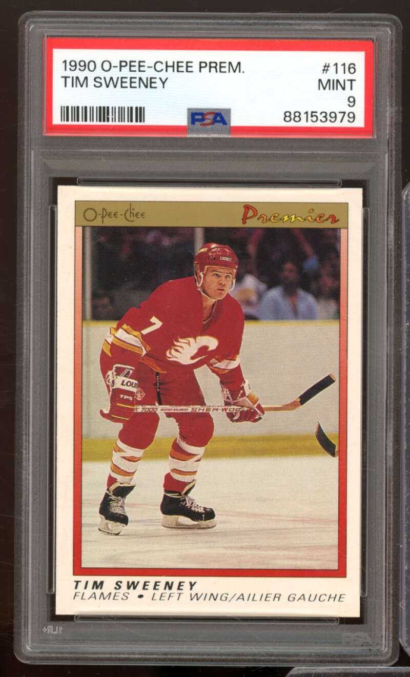 Tim Sweeney Rookie Card 1990-91 O-Pee-Chee Premier #116 PSA 9 Image 1