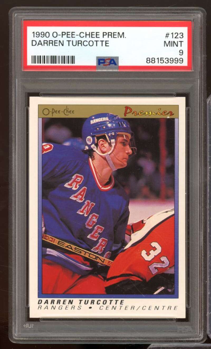 Darren Turcotte Rookie Card 1990-91 O-Pee-Chee Premier #123 PSA 9 Image 1