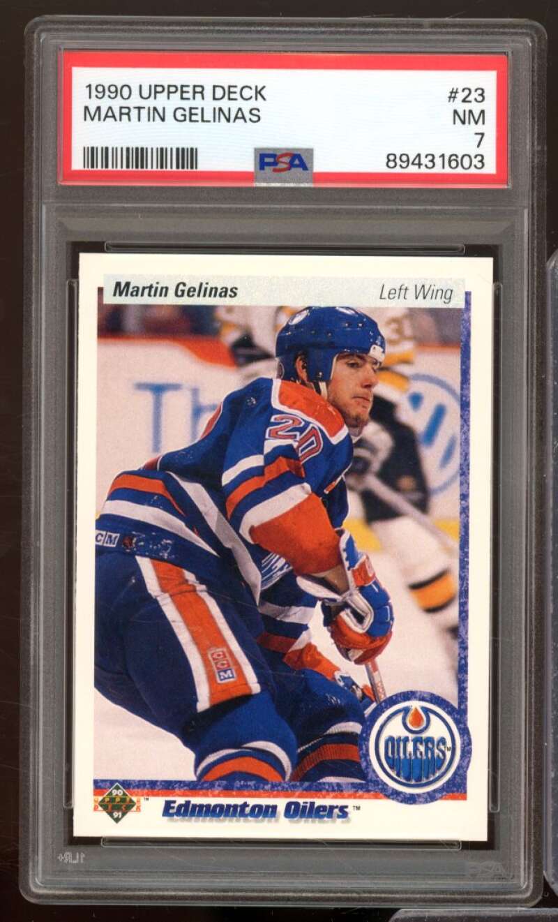 Martin Gelinas Rookie Card 1990-91 Upper Deck #23 PSA 7 Image 1