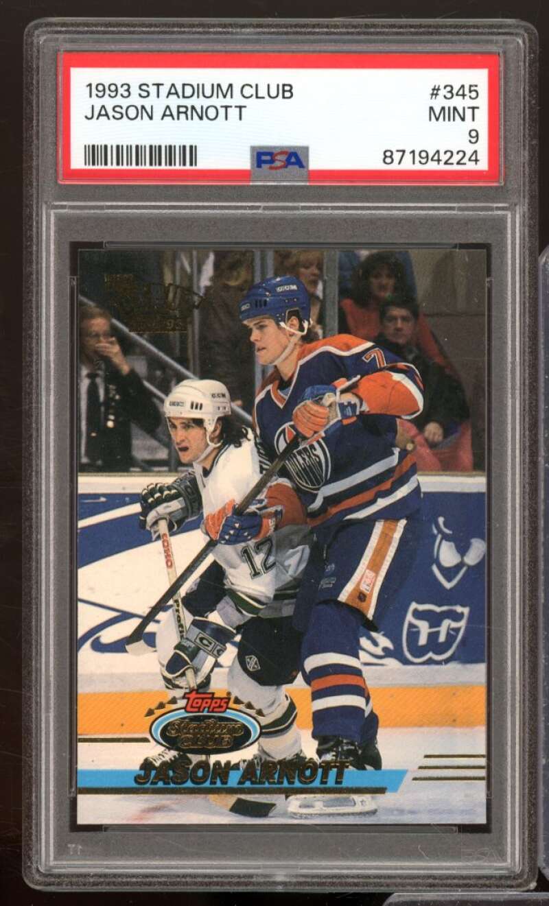 Jason Arnott Rookie Card 1993-94 Stadium Club #345 PSA 9 Image 1