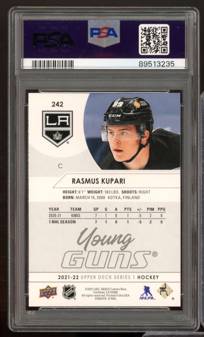 Rasmus Kupari Rookie Card 2021-22 Upper Deck #242 PSA 8 Image 2