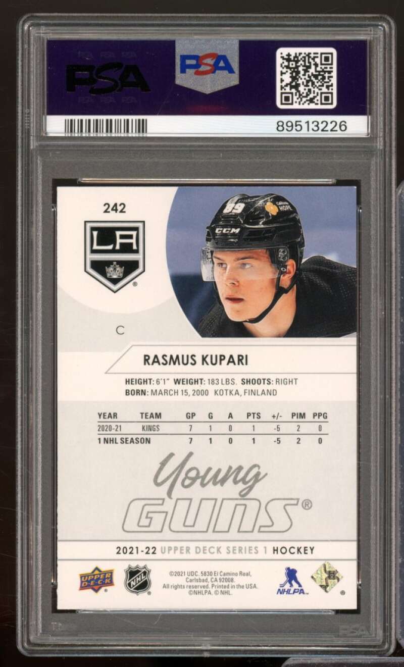 Rasmus Kupari Rookie Card 2021-22 Upper Deck #242 PSA 9 Image 2