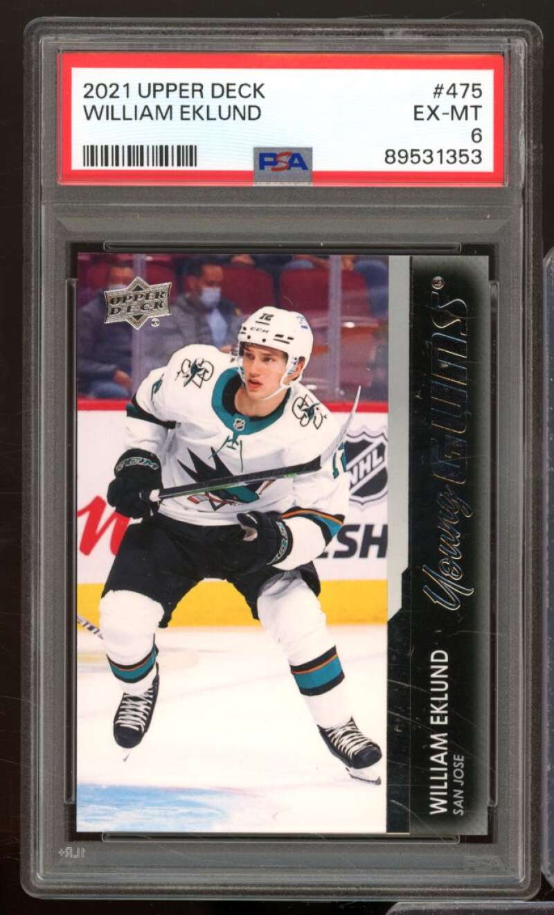 William Eklund Rookie Card 2021-22 Upper Deck #475 PSA 6 Image 1