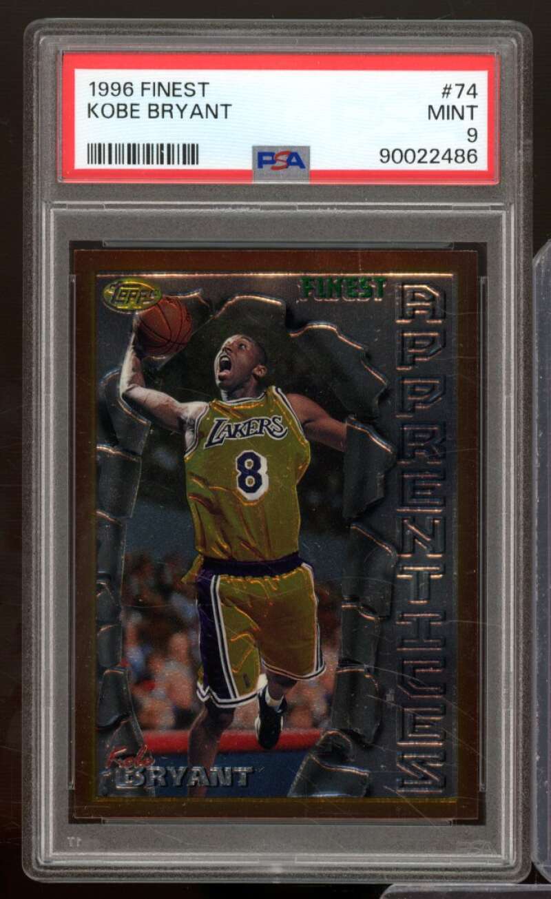 Kobe Bryant Rookie Card 1996-97 Finest #74 PSA 9 Image 1