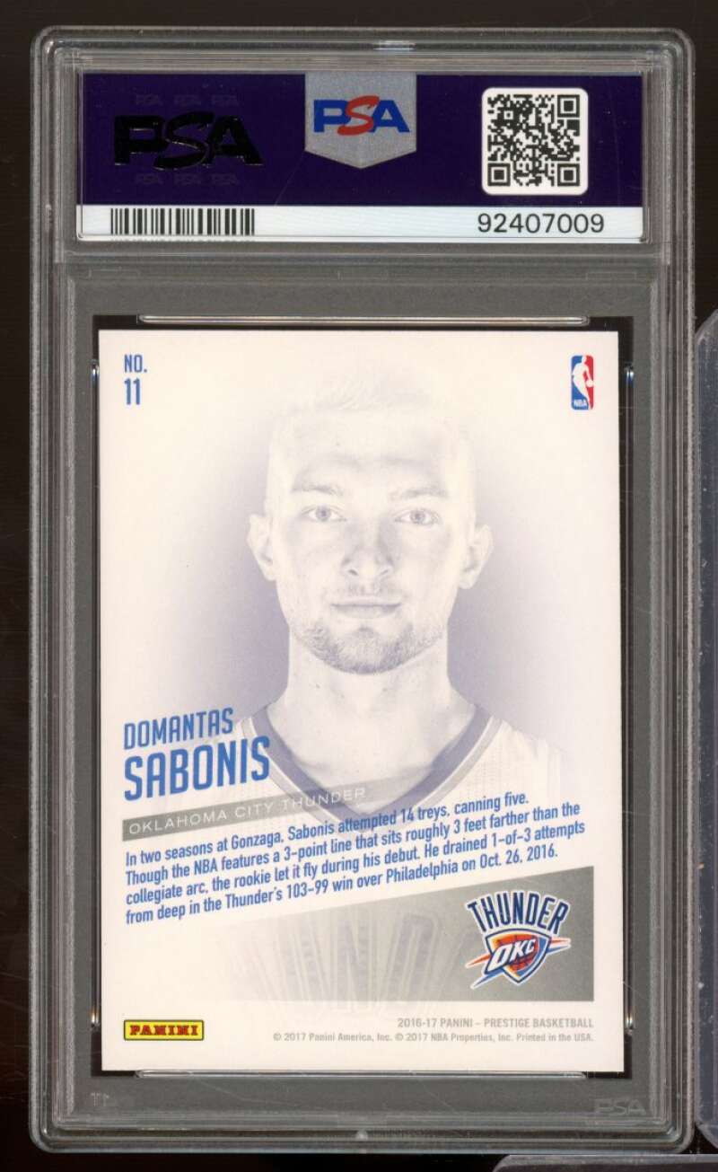 Domantas Sabonis Rookie Card 2016-17 Panini Prestige #11 (pop 1) PSA 10 Image 2