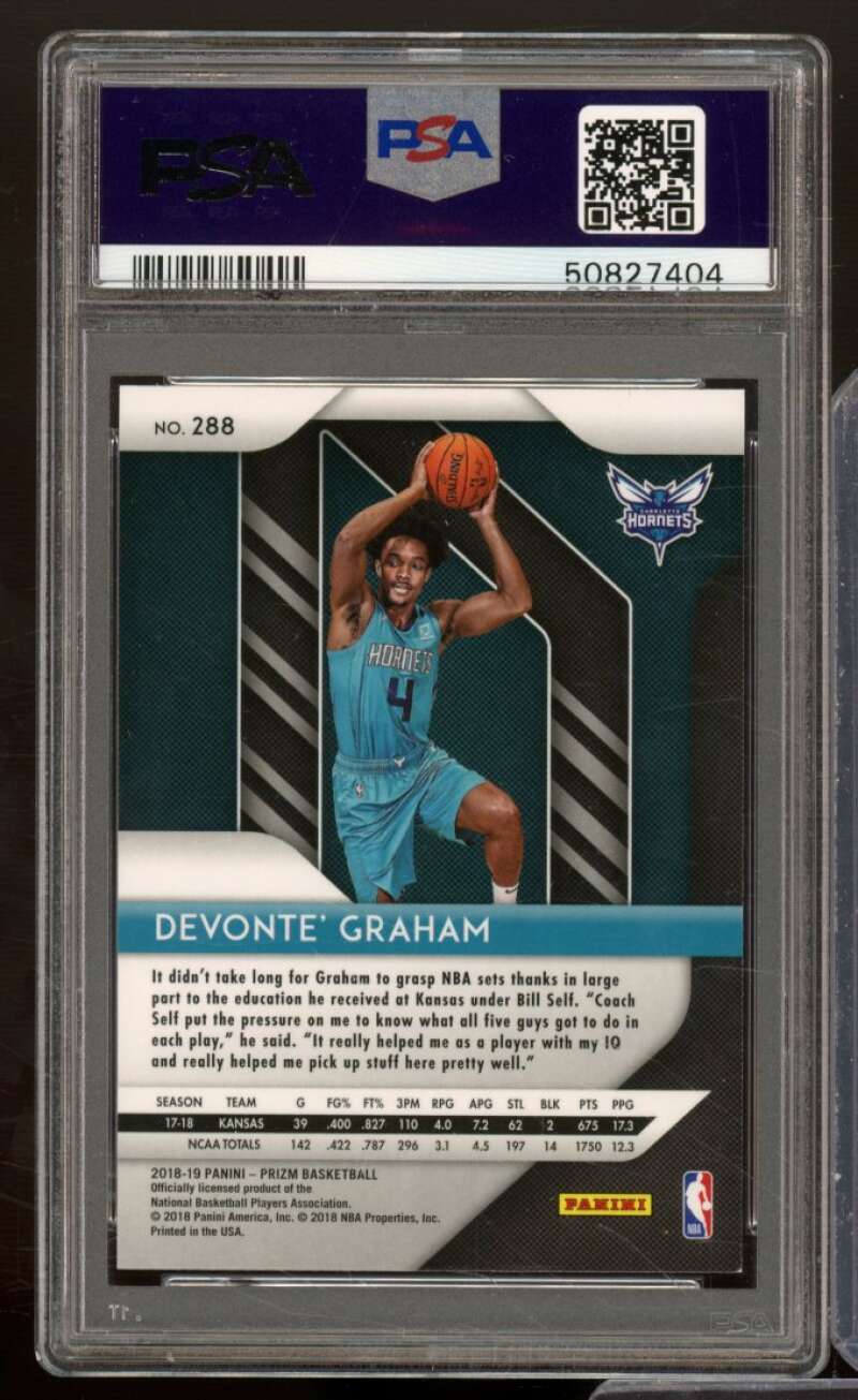 Devonte Graham Rookie Card 2018-19 Panini Prizm #288 PSA 9 Image 2