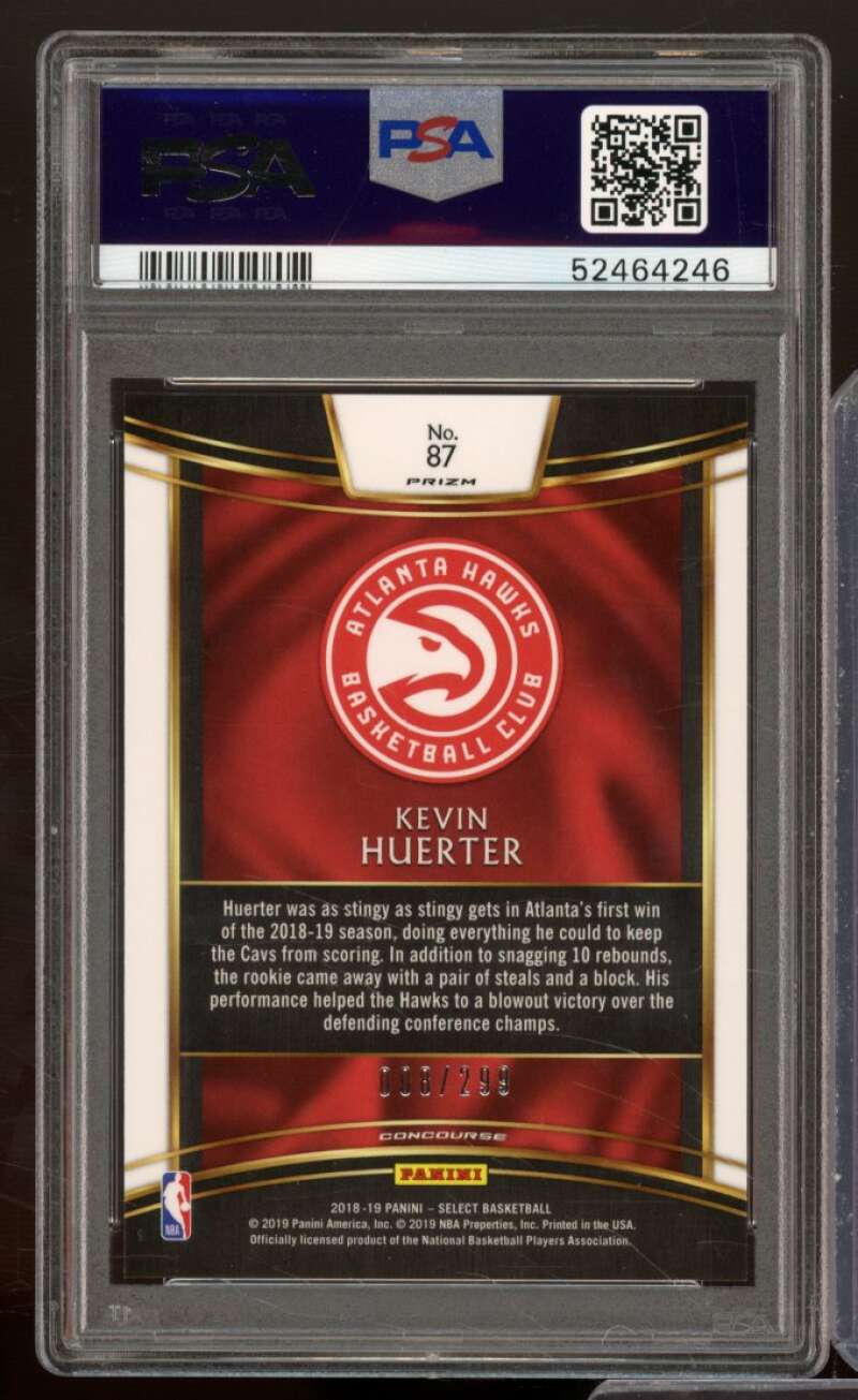 Kevin Huerter Rookie 2018-19 Panini Select Light Blue Prizm (pop 3) #87 PSA 10 Image 2