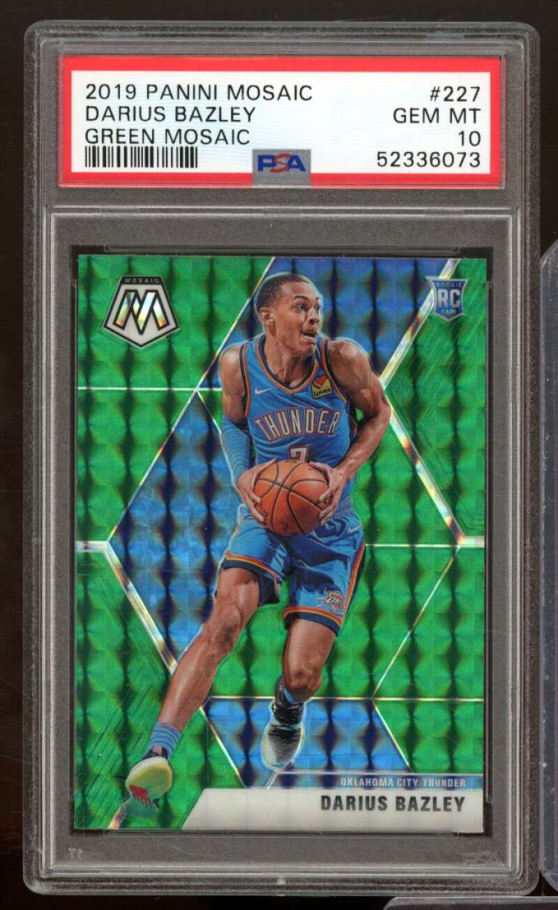 Darius Bazley Rookie Card 2019-20 Panini Mosaic Green Mosaic #227 PSA 10 Image 1