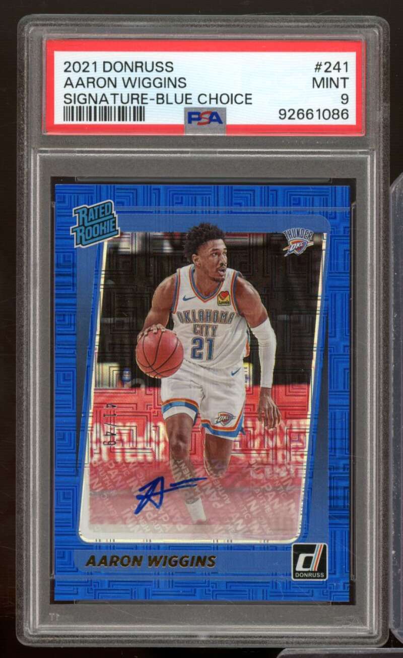 Aaron Wiggins Rookie 2021-22 Donruss Signature Blue Choice (pop 1) #241 PSA 9 Image 1