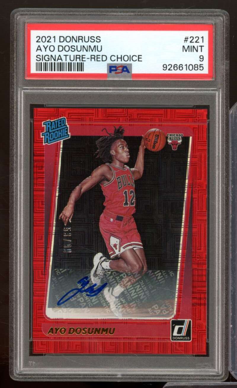 Ayo Dosunmu Rookie Card 2021-22 Donruss Signature-Red Choice (pop 3) #221 PSA 9 Image 1