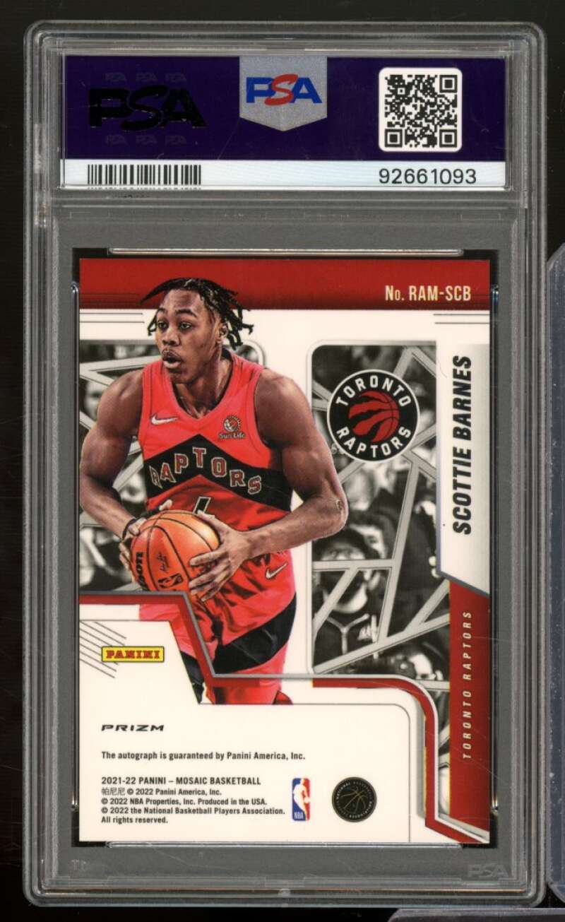 Scottie Barnes Rookie 2021-22 Mosaic RC Auto Red Yellow Choice #Ramscb PSA 10 Image 2