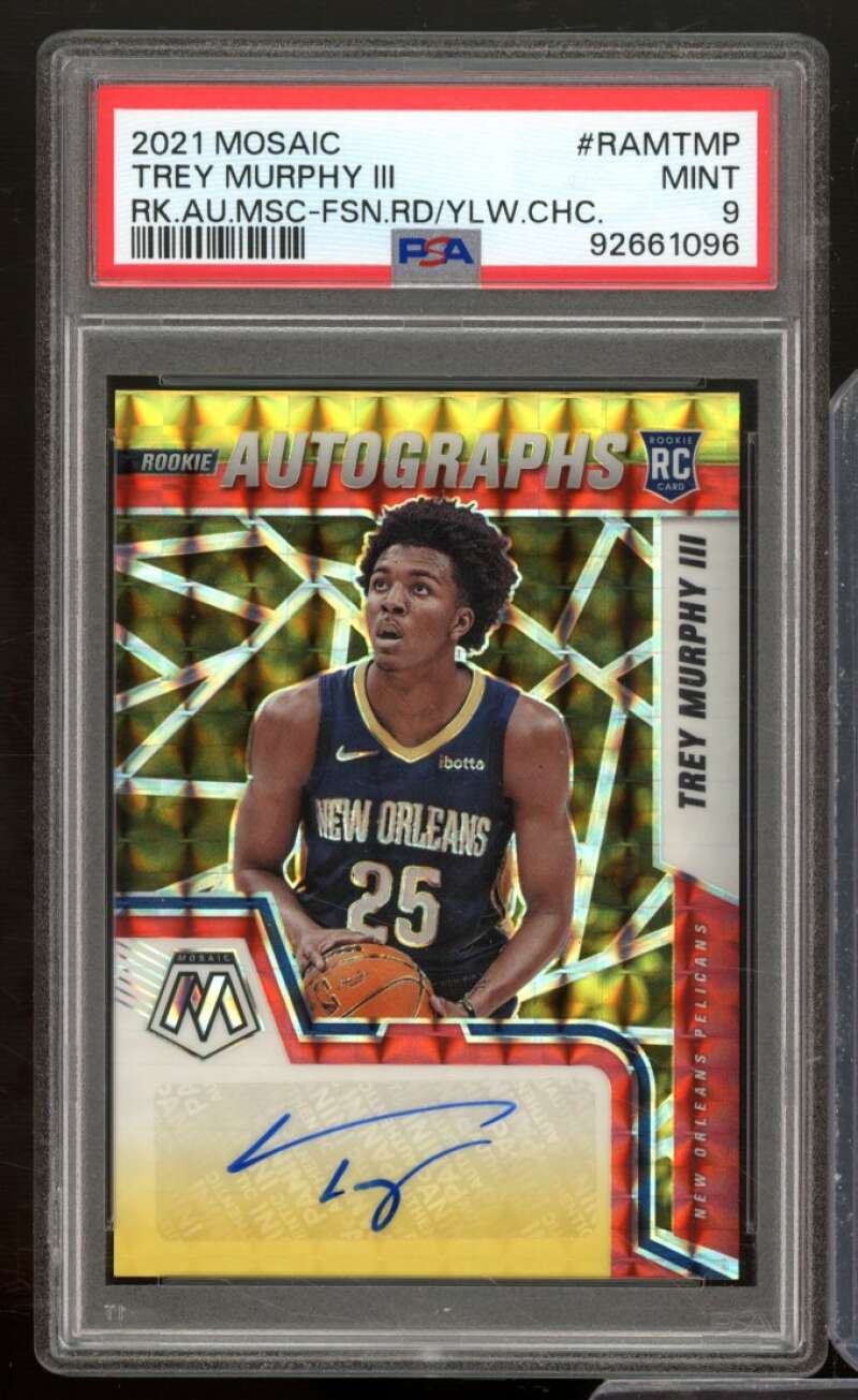 Trey Murphy III Rookie 2021-22 Mosaic RC Auto Red Yellow Choice #Ramtmp PSA 9 Image 1