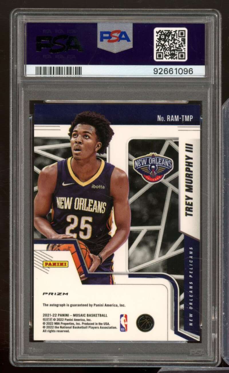 Trey Murphy III Rookie 2021-22 Mosaic RC Auto Red Yellow Choice #Ramtmp PSA 9 Image 2