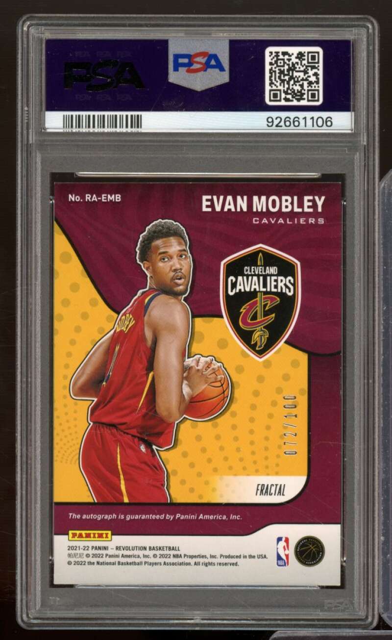 Evan Mobley Rookie Card 2021-22 Revolution Auto-Fractal #RA-EMB PSA 8 Image 2