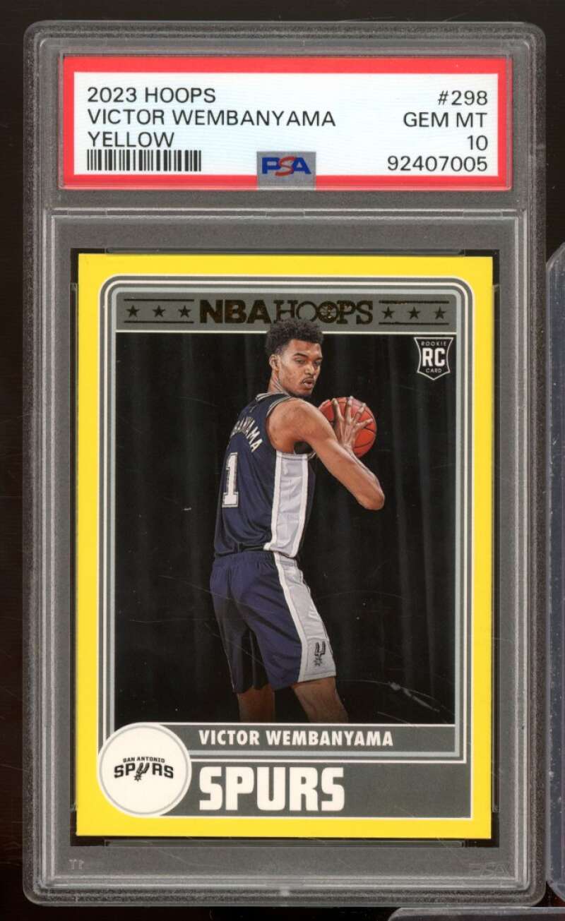 Victor Wembanyama Rookie Card 2023-24 Hoops Yellow #298 PSA 10 Image 1