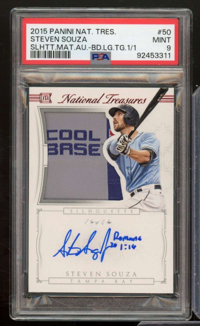 Steven Souza 2015 Panini National Treasures Silhouette Mat Auto 1/1 #50 PSA 9 Image 1