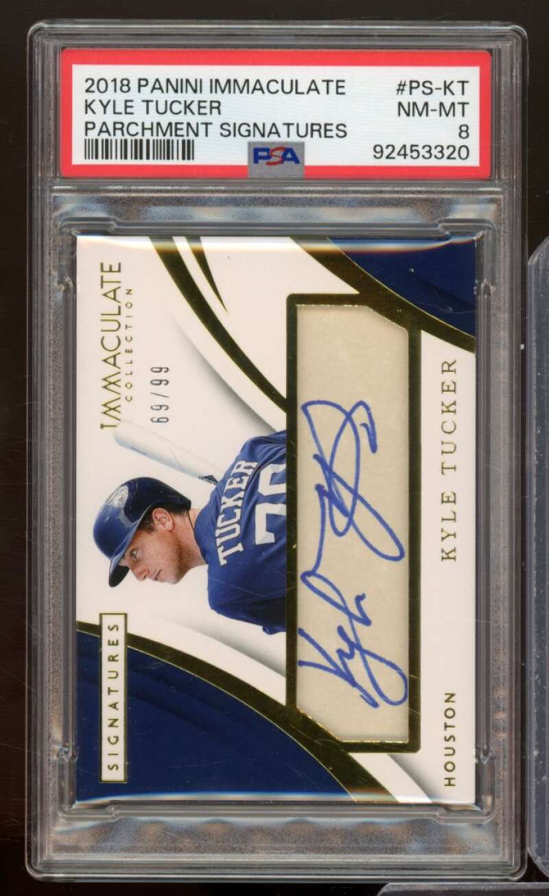 Kyle TuckerRC 2018 Panini Immaculate Parchment Signatures (pop 1) #PS-KT PSA 8 Image 1