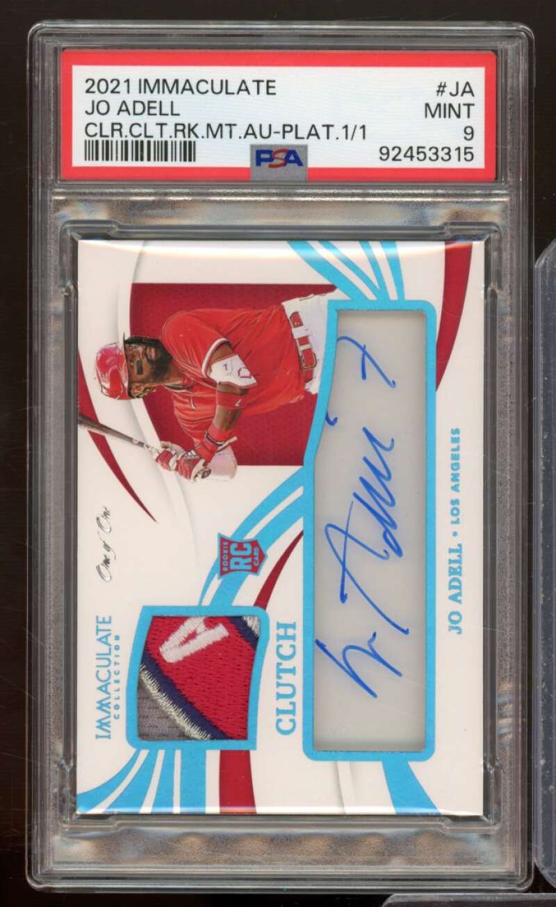 Jo Adell Rookie 2021 Immaculate Collection Clear material Auto 1/1 #Ja PSA 9 Image 1