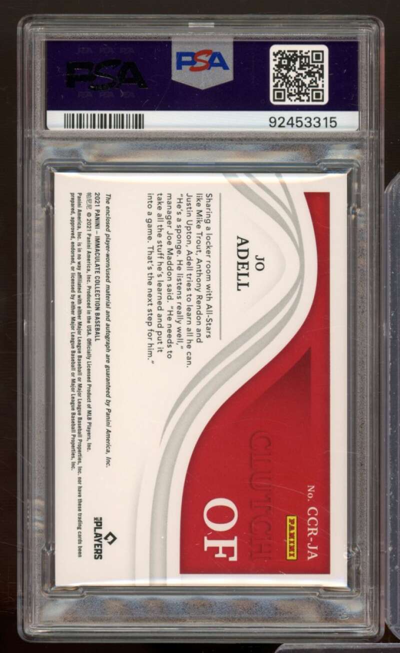 Jo Adell Rookie 2021 Immaculate Collection Clear material Auto 1/1 #Ja PSA 9 Image 2