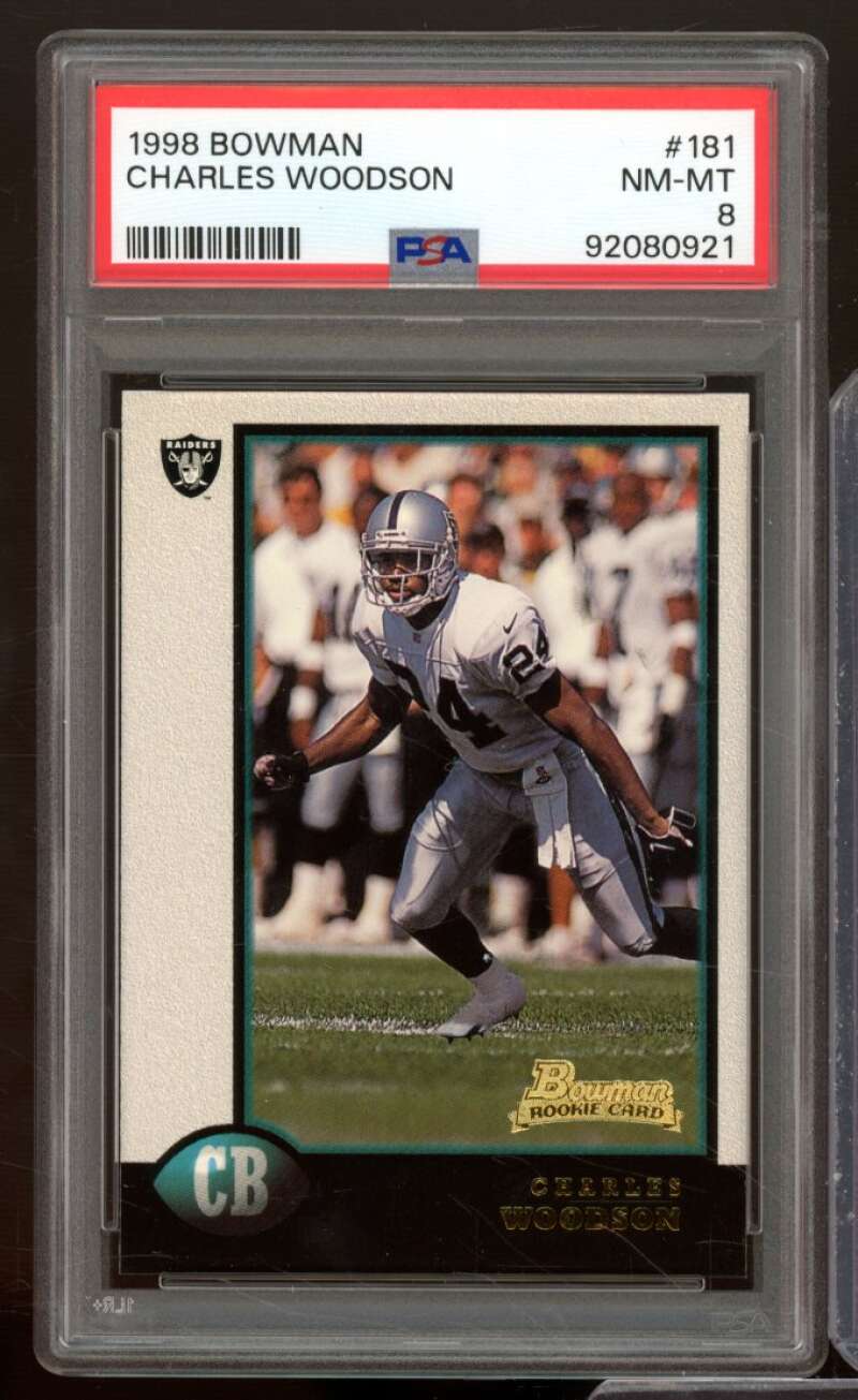 Charles Woodson Rookie Card 1998 Bowman #181 PSA 8 Image 1