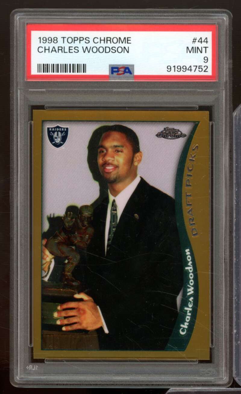 Charles Woodson Card 1998 Topps Chrome #44 PSA 9 Image 1