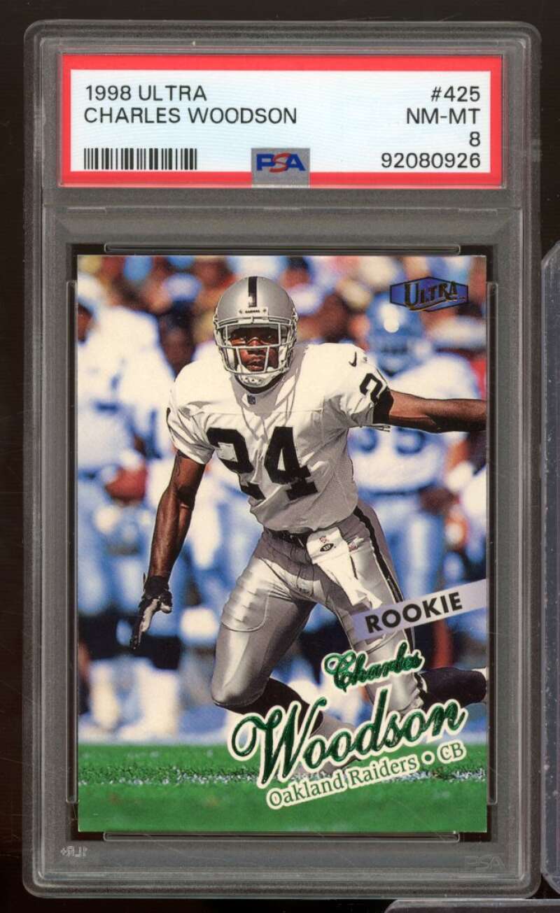 Charles Woodson Rookie Card 1998 Ultra #425 PSA 8 Image 1