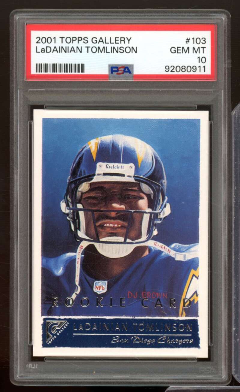 Ladainian Tomlinson Rookie Card 2001 Topps Gallery #103 PSA 10 Image 1