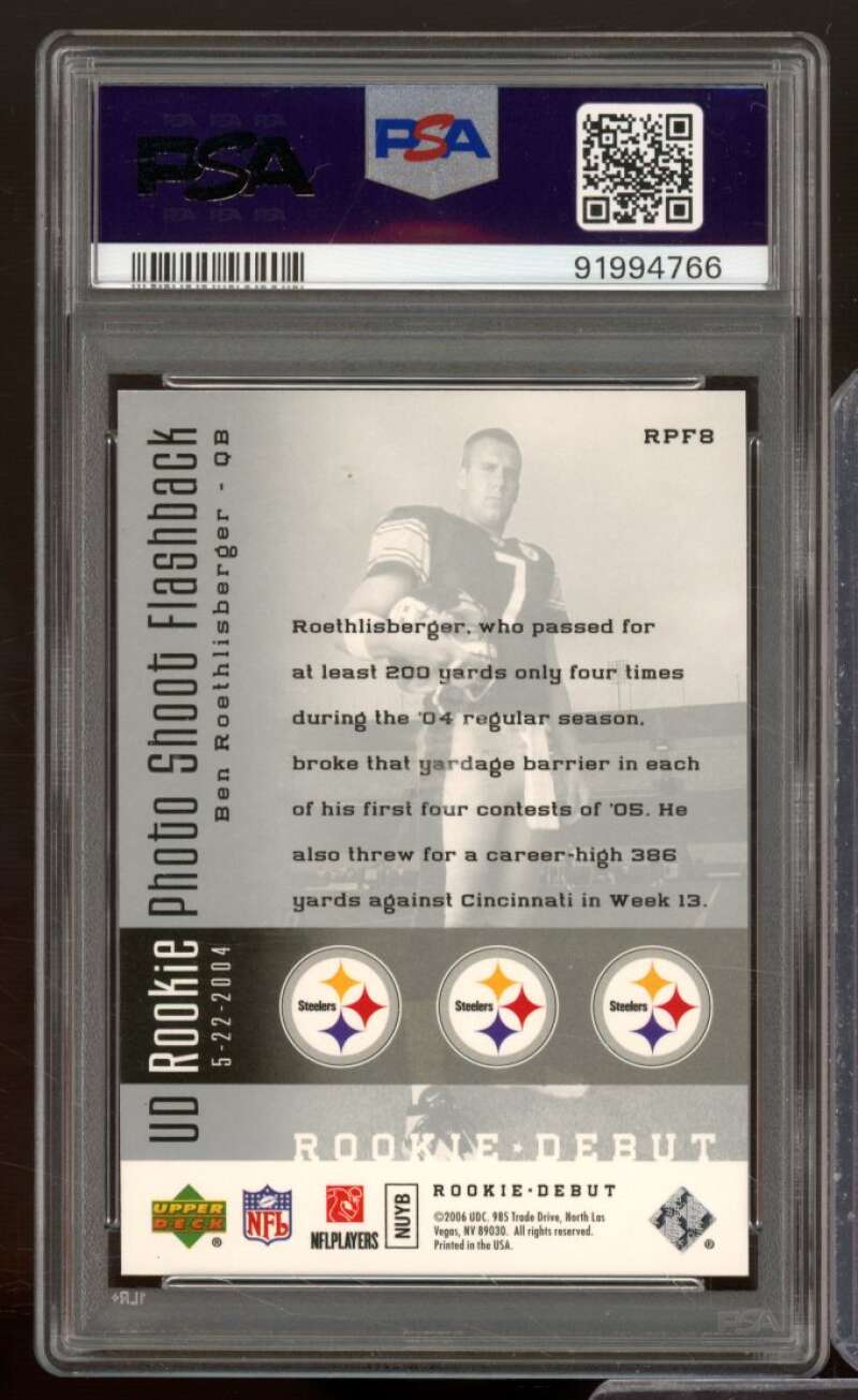 Ben Roethlisberger 2006 Upper Deck Photo Shoot Flashback (pop 5) #RPF8 PSA 10 Image 2