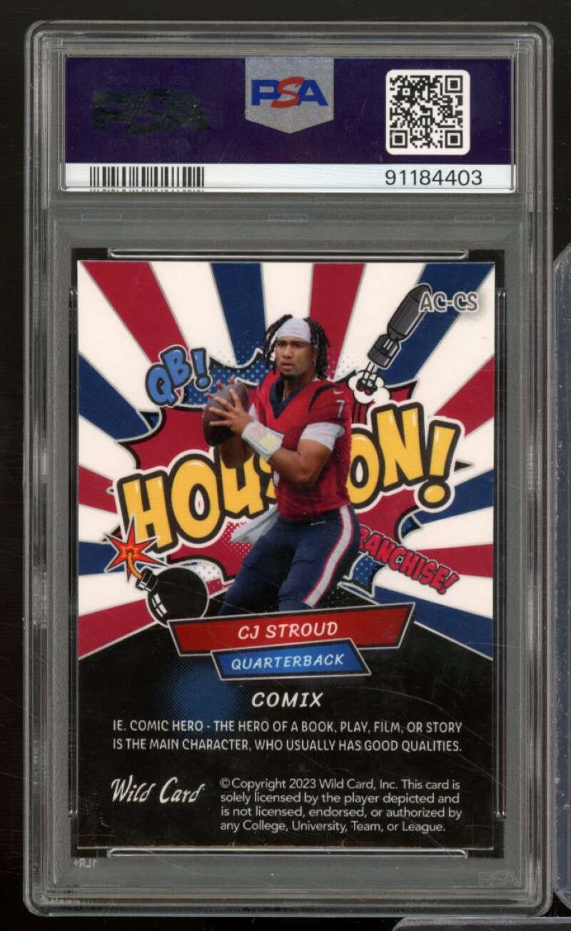 C.J. Stroud Rookie 2023 WC Alumination CM Rookie Red/Blue (10/10) #ACCS PSA 9 Image 2