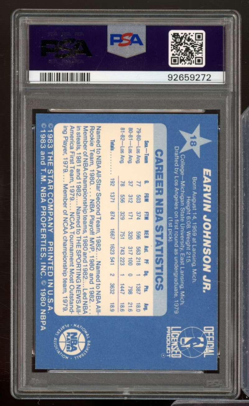 Magic Johnson Card 1983-84 Star #18 PSA 8 Image 2