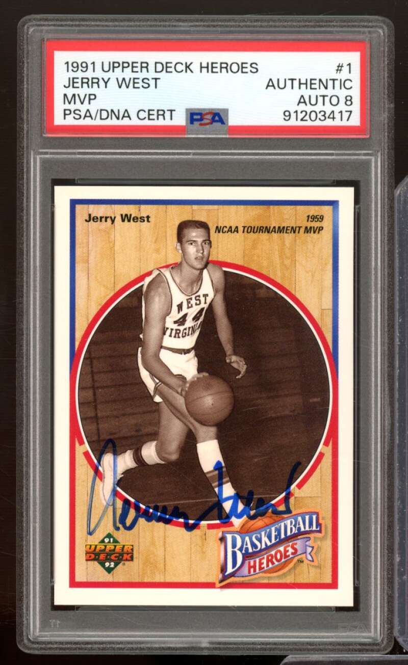 Jerry West Card 1991-92 Upper Deck Heroes #1 PSA/DNA Certified 8 Image 1