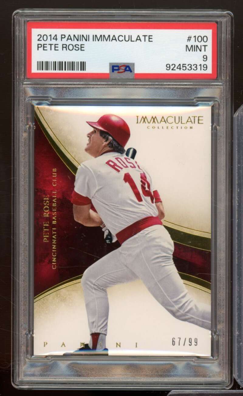 Pete Rose Card 2014 Panini Immaculate #100 (pop 1) PSA 9 Image 1