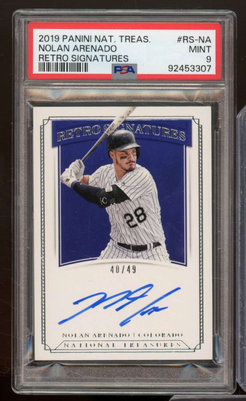 Nolan Arenado Card 2019 National Treasures Retro Signatures (pop 3) #RS-NA PSA 9 Image 1