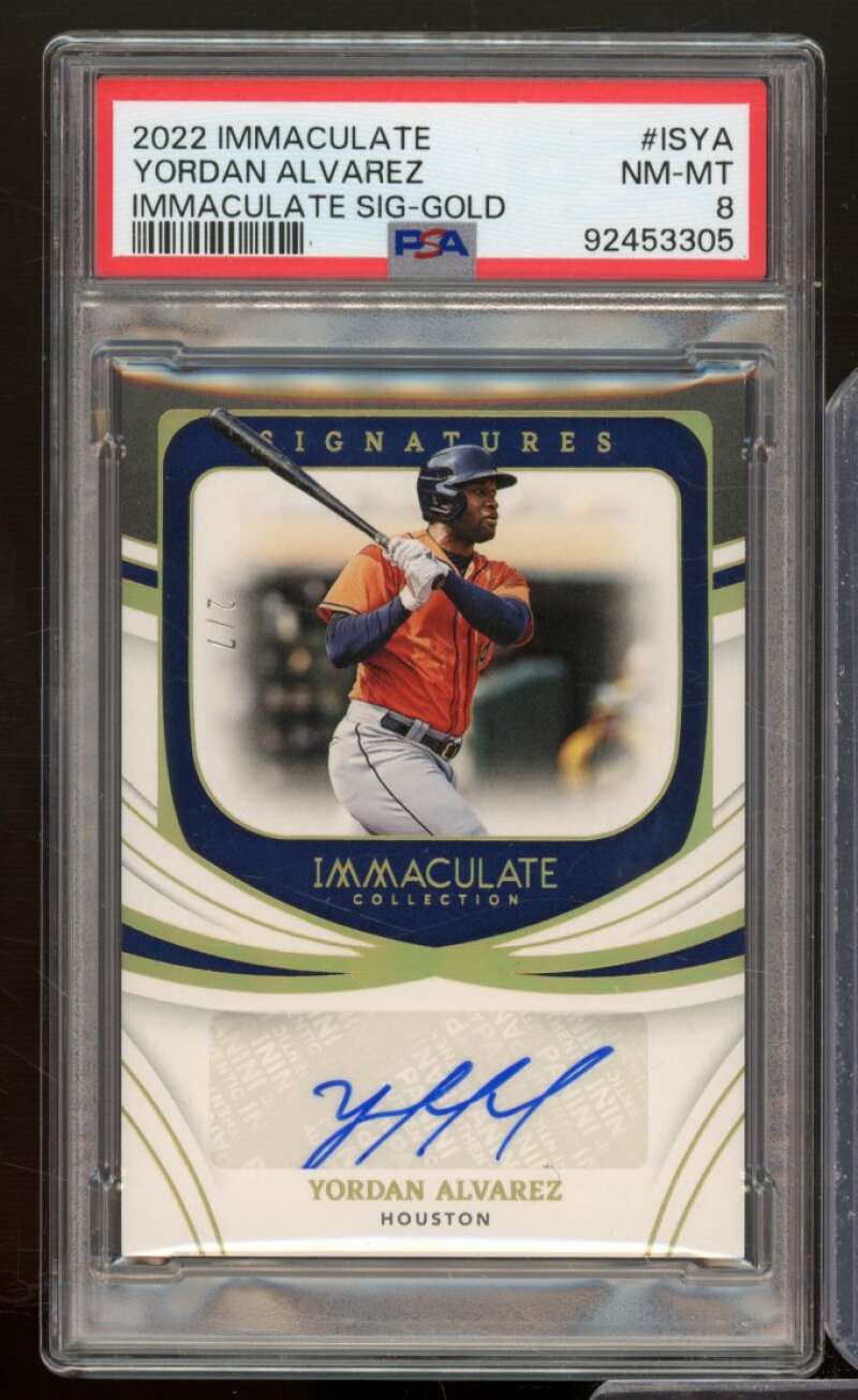 Yordan Alvarez 2022 Immaculate Collection Signatures Gold (Ser# 2/7) #ISYA PSA 8 Image 1