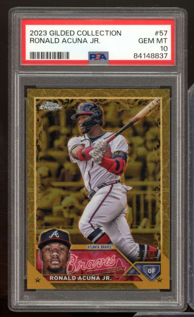 Ronald Acuna Jr. Card 2023 Gilded Collection #57 PSA 10 Image 1