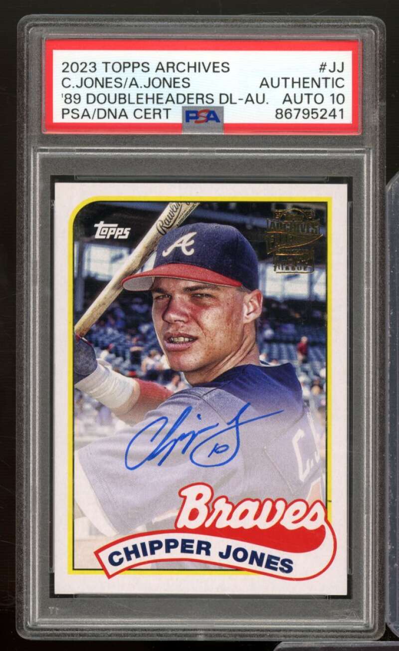 Chipper Jones/Andruw Jones Card 2023 Topps Archives #JJ PSA Authentic Auto 10 Image 1