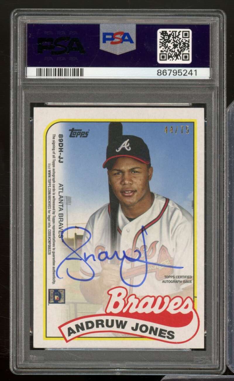 Chipper Jones/Andruw Jones Card 2023 Topps Archives #JJ PSA Authentic Auto 10 Image 2